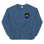 HSC-25 Island Knights Squadron Crest Unisex Sweatshirt – front view, indigo