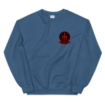 HSC-9 Tridents Squadron Crest Unisex Sweatshirt – front view, indigo