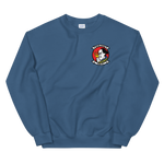 HSM-51 Warlords Squadron Crest Unisex Sweatshirt – front view, indigo