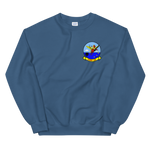 HM-14 The Vanguard Squadron Crest Unisex Sweatshirt – front view, indigo