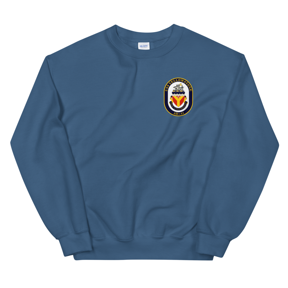 USS Yellowstone (AD-41) Ship's Crest Sweatshirt – front view, indigo