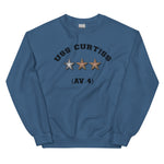 USS Curtiss (AV-4) Unisex Sweatshirt – front view, indigo