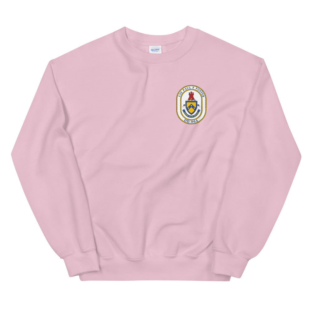 USS Paul F. Foster (DD-964) Ship's Crest Sweatshirt – pink