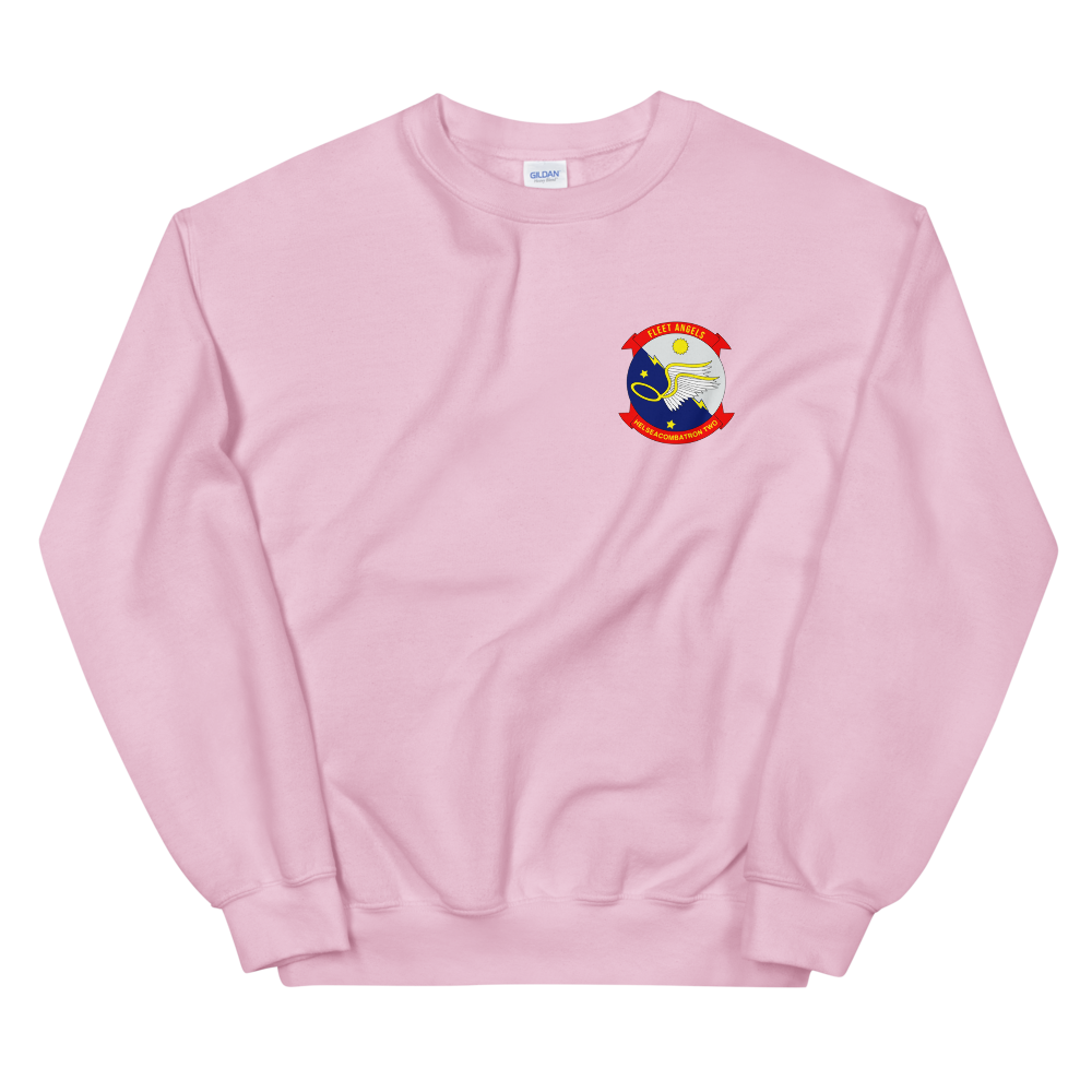 HSC-2 Fleet Angels Squadron Crest Unisex Sweatshirt – front view, pink