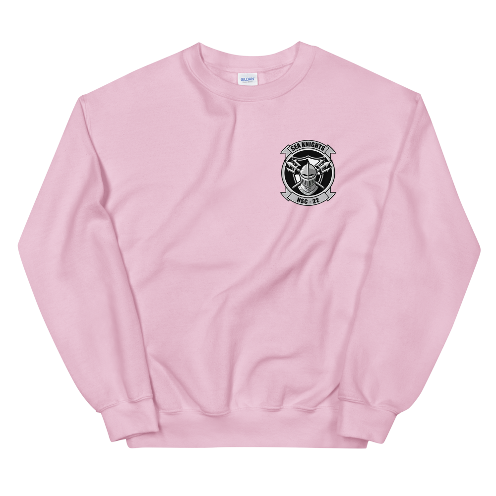 HSC-22 Sea Knights Squadron Crest Unisex Sweatshirt – front view, pink