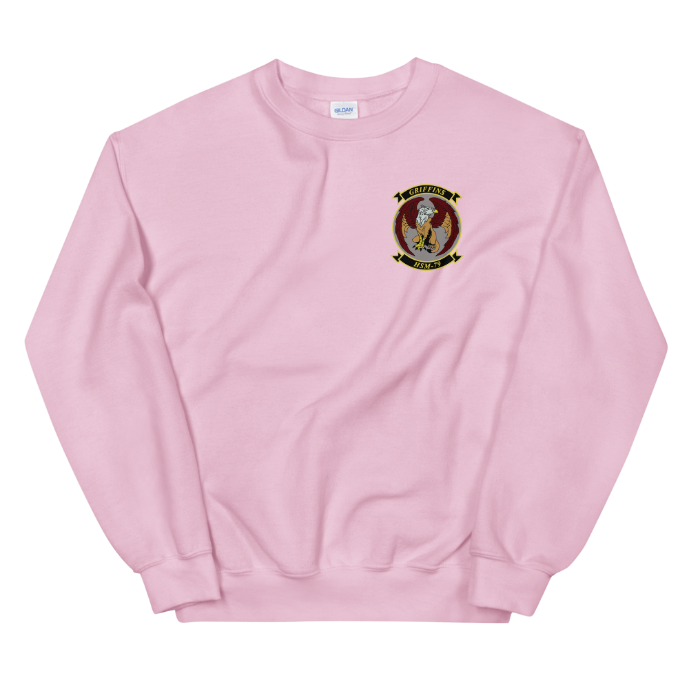 HSM-79 Griffins Squadron Crest Unisex Sweatshirt – front view, pink