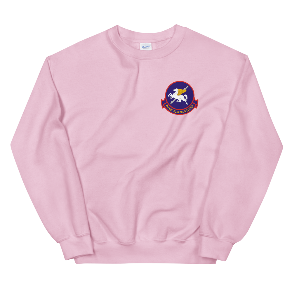 VP-11 Proud Pegasus Squadron Crest Sweatshirt – front view, pink