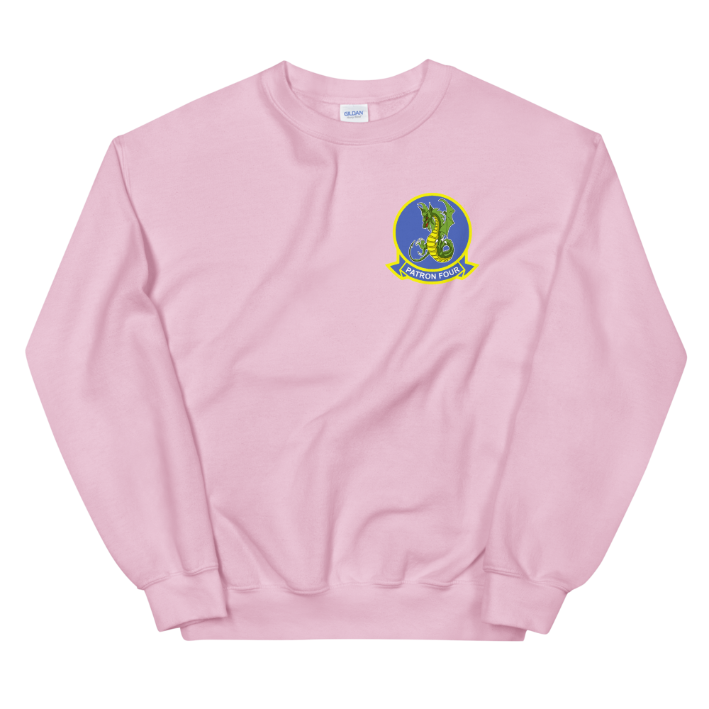 VP-4 The Skinny Dragons Crest Sweatshirt – front view, pink