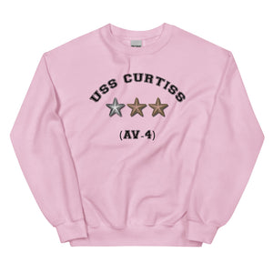 USS Curtiss (AV-4) Unisex Sweatshirt – front view, pink