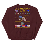 USS Midway (CV-41) 1984-85 Cruise Sweatshirt – maroon