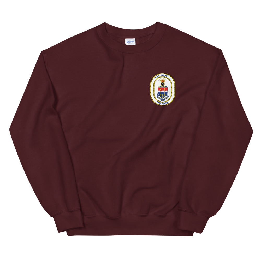 USS Hewitt (DD-966) 1989-90 Cruise Sweatshirt – maroon