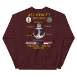 USS Hewitt (DD-966) 1989-90 Cruise Sweatshirt – maroon
