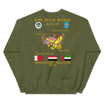 USS Blue Ridge (LCC-19) 1990-91 ODS/S Cruise Sweatshirt – back view, military green
