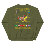 USS Yellowstone (AD-41) 1990-91 ODS/S Cruise Sweatshirt – back view, military green