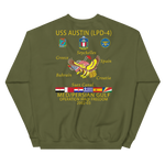 USS Austin (LPD-4) 2002-03 Cruise Sweatshirt – back view, military green