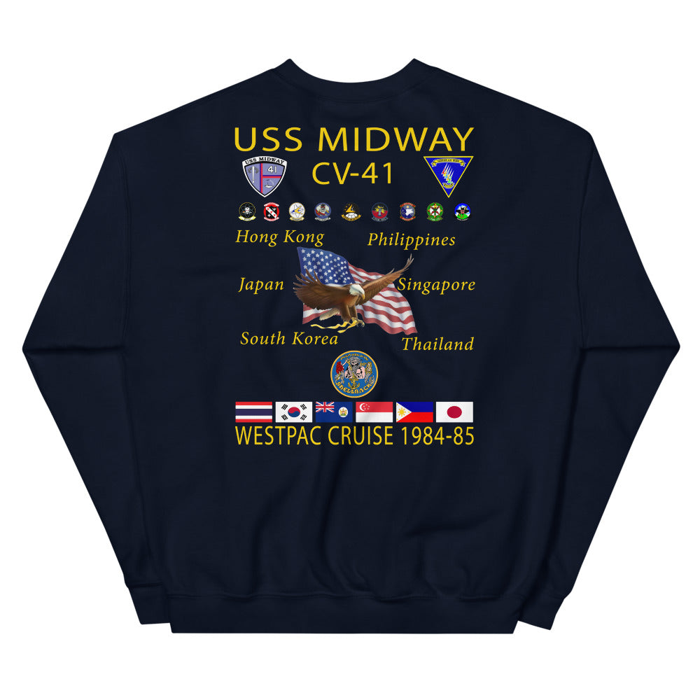 USS Midway (CV-41) 1984-85 Cruise Sweatshirt – navy