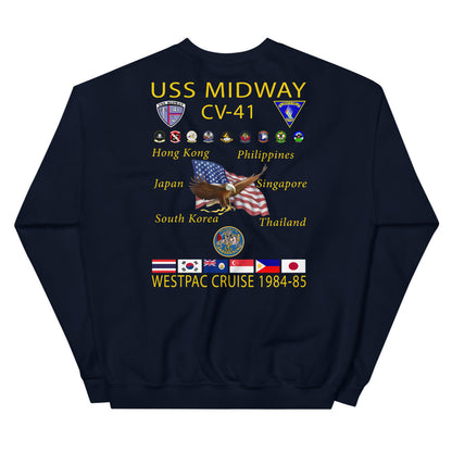 USS Midway (CV-41) 1984-85 Cruise Sweatshirt – navy