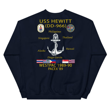 USS Hewitt (DD-966) 1989-90 Cruise Sweatshirt – navy