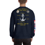 USS Hewitt (DD-966) 1989-90 Cruise Sweatshirt - FLAGS ON SLEEVE – navy