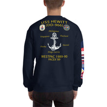 Load image into Gallery viewer, USS Hewitt (DD-966) 1989-90 Cruise Sweatshirt - FLAGS ON SLEEVE