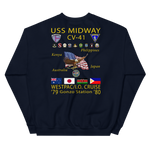 USS Midway (CV-41) 1979-80 Cruise Sweatshirt with Persian Gulf Yacht Club – navy