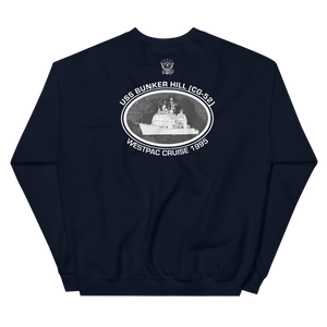 USS Bunker Hill (CG-52) 1995 Deployment Sweatshirt – back view, navy