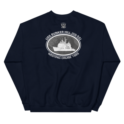 USS Bunker Hill (CG-52) 1995 Deployment Sweatshirt – back view, navy