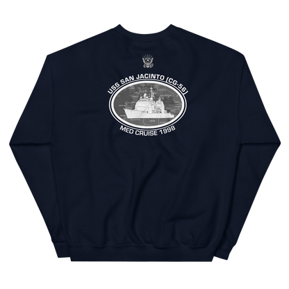 USS San Jacinto (CG-56) 1998 Deployment Sweatshirt – back view, navy