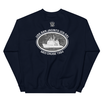 USS San Jacinto (CG-56) 1994 Deployment Sweatshirt – back view, navy