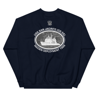 USS San Jacinto (CG-56) 1989 Deployment Sweatshirt – back view, navy