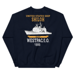 USS Shiloh (CG-67) 1998 WESTPAC/IO Sweatshirt – back view, navy