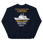 USS Cowpens (CG-63) 1996-97 WESTPAC Sweatshirt – back view, navy