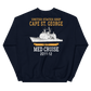 USS Cape St. George (CG-71) 2011-12 MED Unisex Sweatshirt – back view, navy