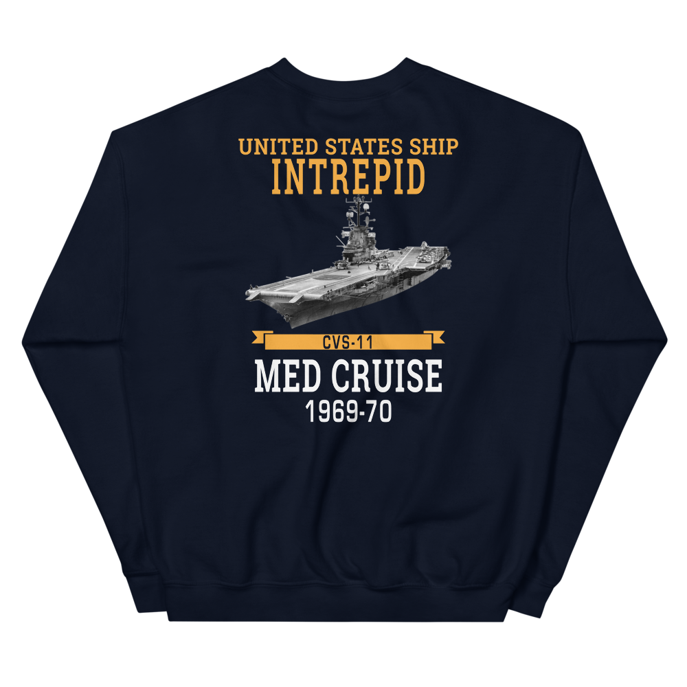 USS Intrepid (CVS-11) 1969-70 MED Sweatshirt – back view, navy
