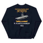 USS Intrepid (CVS-11) 1963 W. Atlantic/Caribbean Sweatshirt – back view, navy