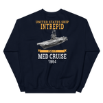 USS Intrepid (CVS-11) 1964 MED Sweatshirt – back view, navy