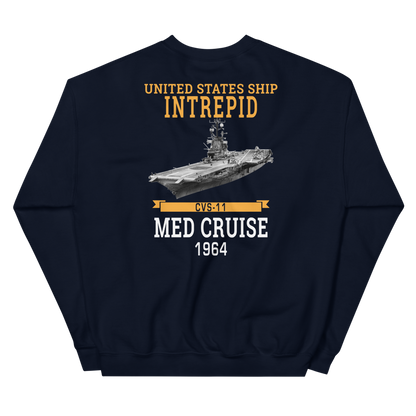 USS Intrepid (CVS-11) 1964 MED Sweatshirt – back view, navy