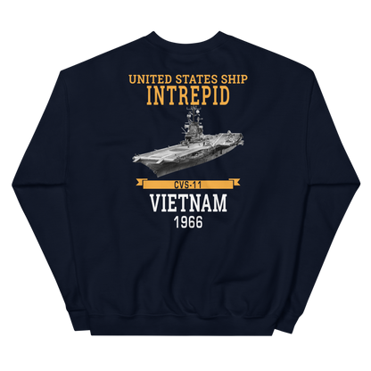 USS Intrepid (CVS-11) 1966 Vietnam Sweatshirt – back view, navy