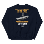 USS Intrepid (CVS-11) 1967 Vietnam Sweatshirt – back view, navy