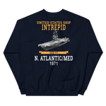 USS Intrepid (CVS-11) 1971 N.Atlantic/MED Sweatshirt – back view, navy