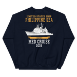USS Philippine Sea (CG-58) 2008 Unisex Sweatshirt – back view, navy