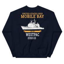 Load image into Gallery viewer, USS Mobile Bay (CG-53) 2002-03 Deployment Sweatshirt