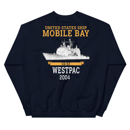 USS Mobile Bay (CG-53) 2004 Deployment Sweatshirt – back view, navy