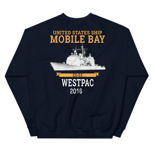 USS Mobile Bay (CG-53) 2016 Deployment Sweatshirt