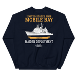 USS Mobile Bay (CG-53) 1989 Deployment Sweatshirt – back view, navy