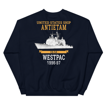 USS Antietam (CG-54) 1996-97 Deployment Sweatshirt – back view, navy