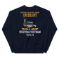 USS Oriskany (CVA-34) 1973-74 WESTPAC/VIETNAM Unisex Sweatshirt – back view, navy