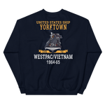 USS Yorktown (CVS-10) 1964-65 WESTPAC/VIETNAM Unisex Sweatshirt – back view, navy