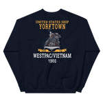 USS Yorktown (CVS-10) 1966 WESTPAC/VIETNAM Unisex Sweatshirt – back view, navy