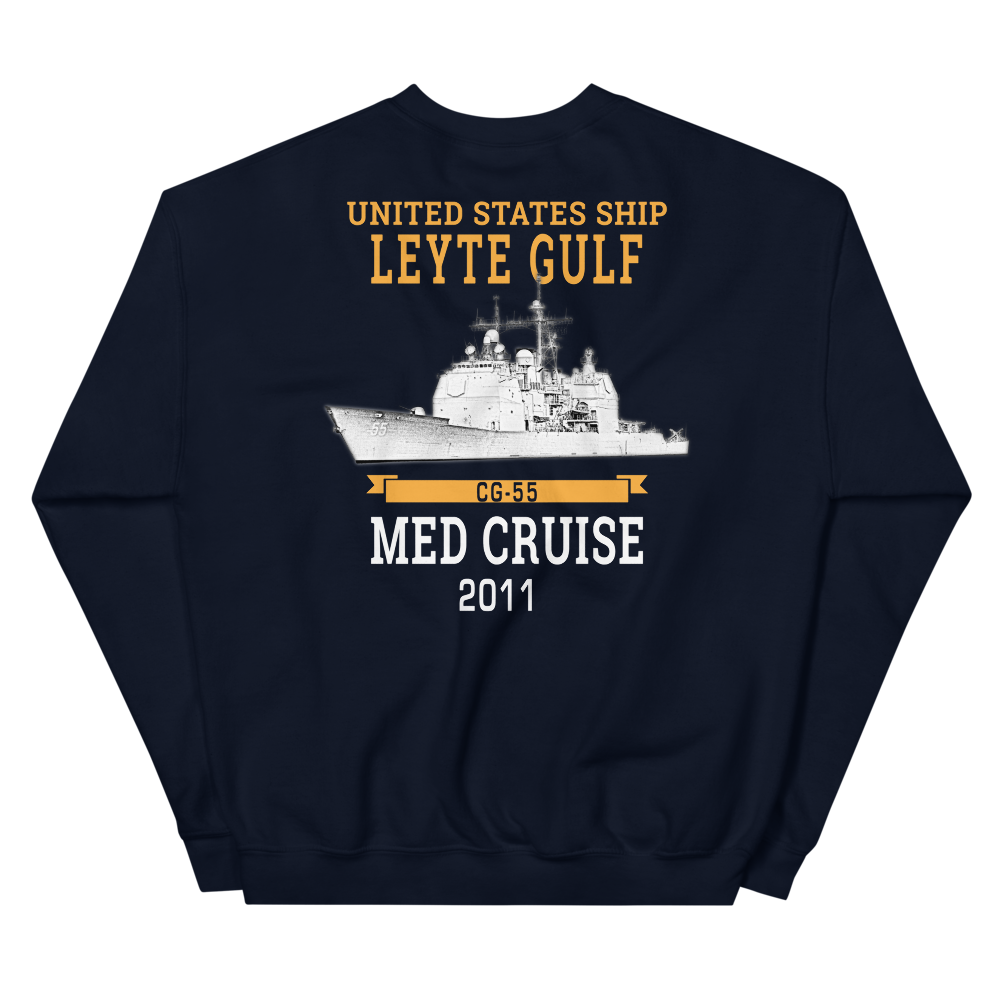 USS Leyte Gulf (CG-55) 2011 Deployment Sweatshirt – back view, navy